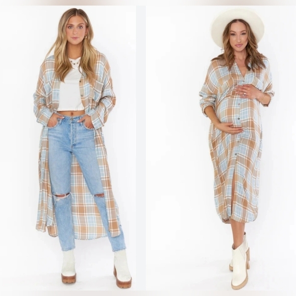 Show Me Your MuMu Dresses & Skirts - Show Me Your MuMu Leo Button Down Tunic in Georgetown Midi Dress Women's